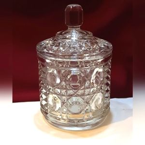 Indiana Glass Windsor Sugar Bowl Vintage Clear 70's Retro Glassware